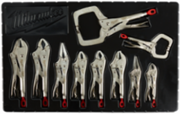 10-Piece Locking Pliers Set, Forged Alloy Steel, Various Sizes