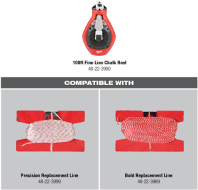 100 Ft Precision Line Chalk Reel, Aluminum Body, 6:1 Gear Ratio
