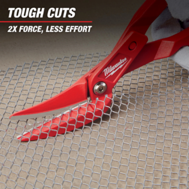 Offset Compound Tinner - Cuts Up to 18 Gauge Steel, 11.3 Inch Length, Forged Steel Blades