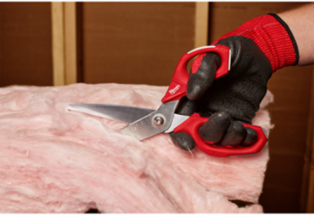 Jobsite Straight Scissors 4 Inch Blade, All-Metal Handles, Bolt Lock Technology