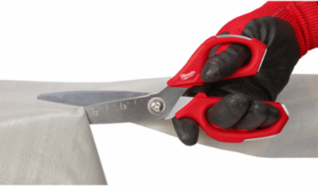 Jobsite Straight Scissors 4 Inch Blade, All-Metal Handles, Bolt Lock Technology