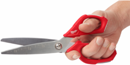 Jobsite Straight Scissors 4 Inch Blade, All-Metal Handles, Bolt Lock Technology