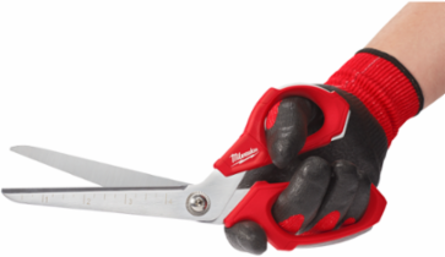 Jobsite Offset Scissors 4.5 Inch Blade, All-Metal Handles, Bolt Lock Technology