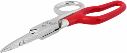 Electrician Scissors, Extended Handle, Micro-serrated Blades, 6.50 Inch Overall Length