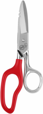 Electrician Scissors, Extended Handle, Micro-serrated Blades, 6.50 Inch Overall Length