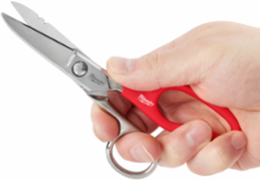 Electrician Scissors, Extended Handle, Micro-serrated Blades, 6.50 Inch Overall Length