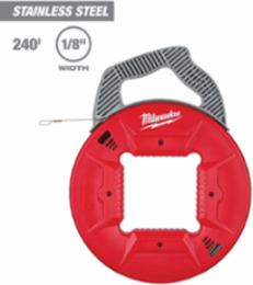 240 Ft 1/8 Inch Stainless Steel Fish Tape with High Visibility Markings