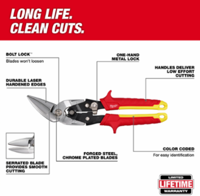 Straight Cutting Offset Aviation Snips