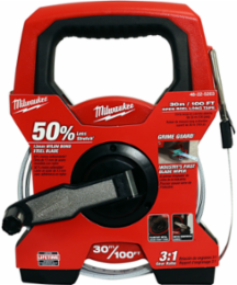 100 Foot Open Reel Tape Measure, 1.75 Inch Width, Nylon Coated Steel Blade