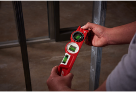 10 Inch Die Cast Torpedo Level with 360 Degree Locking Vial, .0005" Accuracy, Red