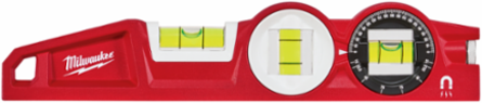10 Inch Die Cast Torpedo Level with 360 Degree Locking Vial, .0005" Accuracy, Red
