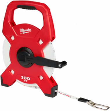 300 Foot Fiberglass Open Reel Long Tape, 0.5 Inch Width, 3:1 Gear Ratio