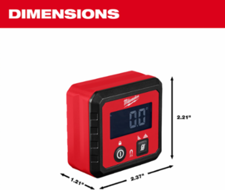 Digital Angle Gauge with Magnetic Base, 0 to 90-Degree & 0 to 180-Degree Range