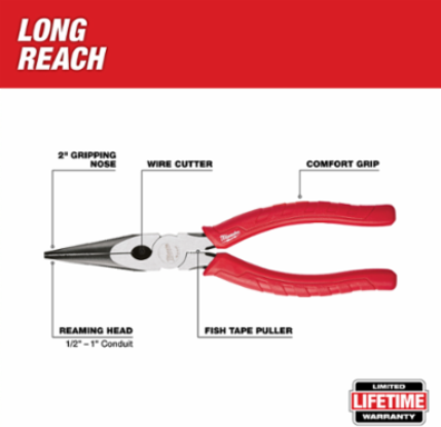 8" Comfort Grip Long Nose Pliers