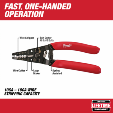 Wire Stripper/Cutter, 4.2 Inch Handle, Cuts #6/#8 Bolts, 0.4 Pounds