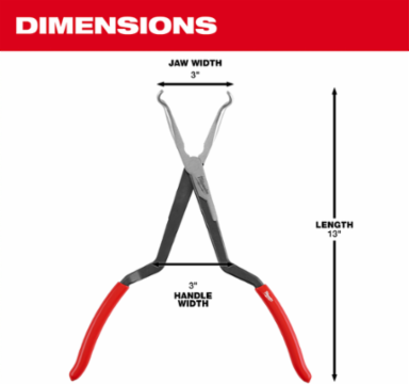 13 Inch Long Reach Hose Grip Pliers Set - 5/16", 1/2", 3/4" Sizes