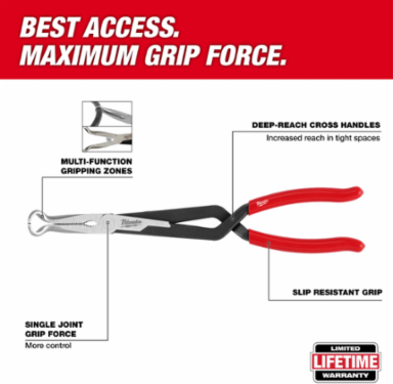 13 Inch Long Reach Hose Grip Pliers Set - 5/16", 1/2", 3/4" Sizes
