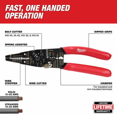 Multi Purpose Pliers 0.5 Pound, 0.75 Inch Jaw Capacity, Ergonomic Handles