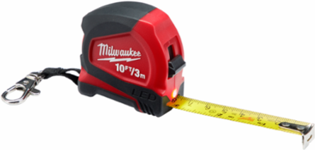 10 Ft Keychain Tape Measure with LED Light, 4 Ft Standout, Magnetic Back