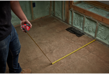 26 ft Compact Tape Measure with 12 ft Reach, Nylon Coated Blade