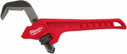 Steel Offset Pipe Wrench, 10 Inch, Jaw Capacity 2-5/8 Inch, Smooth Jaws