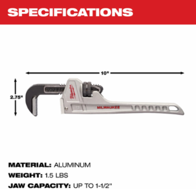 10” Aluminum Pipe Wrench