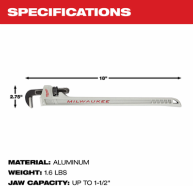 10L Aluminum Pipe Wrench with POWERLENGTH™ Handle