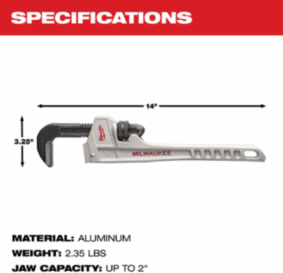 14” Aluminum Pipe Wrench