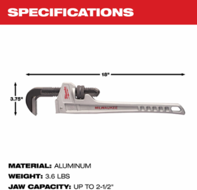 18” Aluminum Pipe Wrench