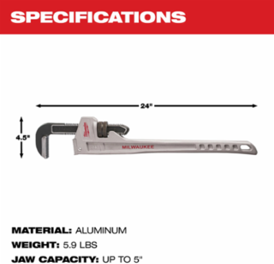 24” Aluminum Pipe Wrench