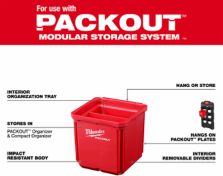 PACKOUT™ 2PK Bin Set - Impact Resistant, 7.3 Inch Height, Red