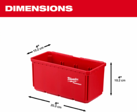 Large Bin Set for PACKOUTTM 8 Inch x 7.3 Inch, Impact Resistant, Includes (2) Trays