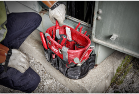 Underground Oval Tool Storage Bag - 24 Pockets, 1680D Ballistic Material, 10.43 Inch Height