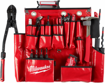 Aerial Tool Apron with 25 Pockets, Durable Vinyl, and 3 Nickel Plated Brass Eyelets