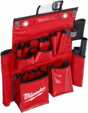 Lineman's Compact Aerial Tool Apron, Vinyl, 18 Pockets, 23.62 Inch Depth