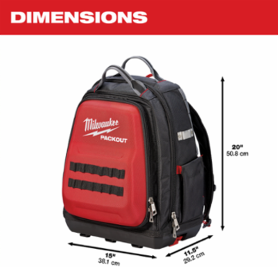 PACKOUT™ Backpack, 1680D Ballistic Material, 48 Pockets, 15.75 Inch Height