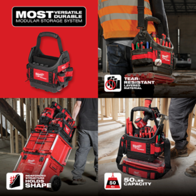 PACKOUT 10 Inch Structured Tote, 50lbs Capacity, 35 Pockets, Durable Ballistic Material