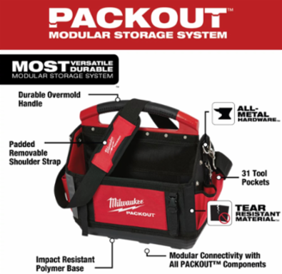 15 Inch PACKOUT™ Storage Tote, 31 Pockets, 1680D Ballistic Material
