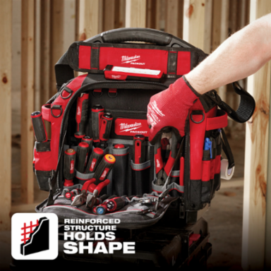 PACKOUT 15 Inch Structured Tool Bag - 50 lbs Capacity, 65 Pockets, Ballistic Material