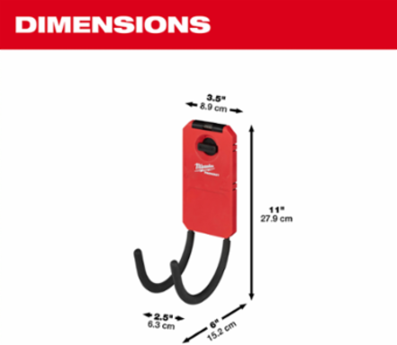 PACKOUT™ 6 Inch Curved Hook, 25lbs Weight Capacity, Reinforced Design