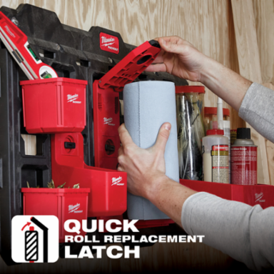 PACKOUT™ Roll Holder, Wall-Mounted, 15 lbs Weight Capacity, L 6.5" x W 3.6" x H 13"