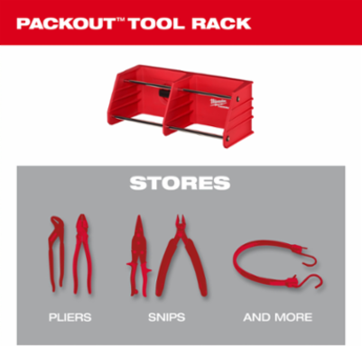 PACKOUT™ Wall-Mounted Tool Rack, 20 lbs Weight Capacity, Standard Size