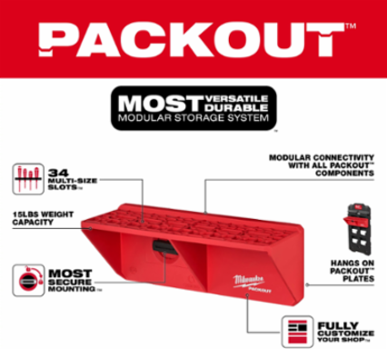 PACKOUT Screwdriver Rack, Wall-Mounted, 20 lbs Capacity, 34 Slots