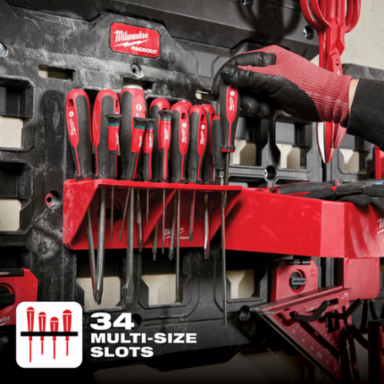PACKOUT Screwdriver Rack, Wall-Mounted, 20 lbs Capacity, 34 Slots