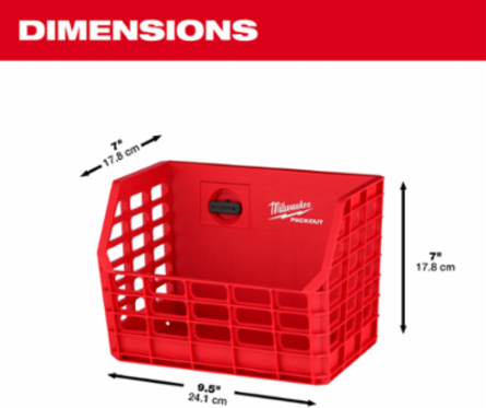 PACKOUT Compact Wall Basket 20lb Capacity, 7 Inch H x 9.5 Inch W