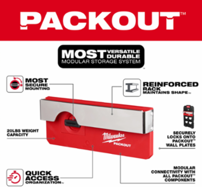 PACKOUTTM Belt Clip Rack, 20 lbs Weight Capacity, L 1.3" x W 9.5" x H 3.5"