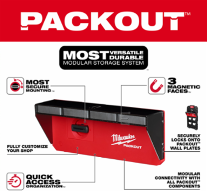 PACKOUT™ Magnetic Rack with 3 Magnetic Faces, 4" x 9.5" x 3.5" Dimensions