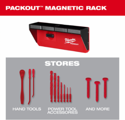PACKOUT™ Magnetic Rack with 3 Magnetic Faces, 4" x 9.5" x 3.5" Dimensions