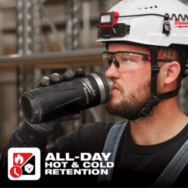 PACKOUT™ 18oz Insulated Bottle - Black, Double Wall Vacuum Insulation, Leakproof Chug Lid