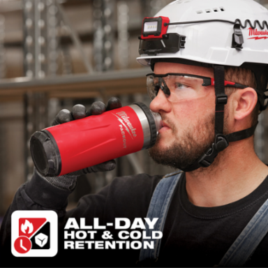 18oz Insulated Bottle with Chug Lid, Red - Dishwasher Safe, Impact Resistant